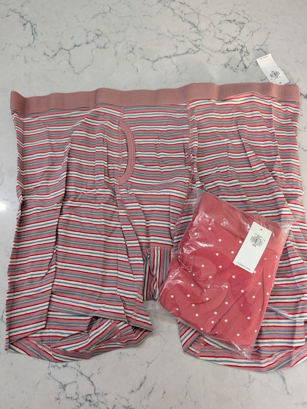 Men's XXL Old Navy Striped Cotton-Blend Boxer Briefs-2 pairs